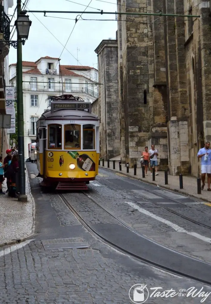 iconic yellow tram in Lisbon