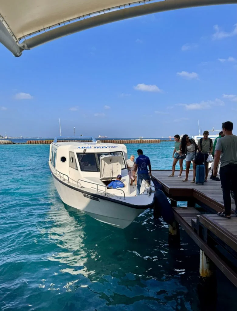 Speedboat in Male Airport