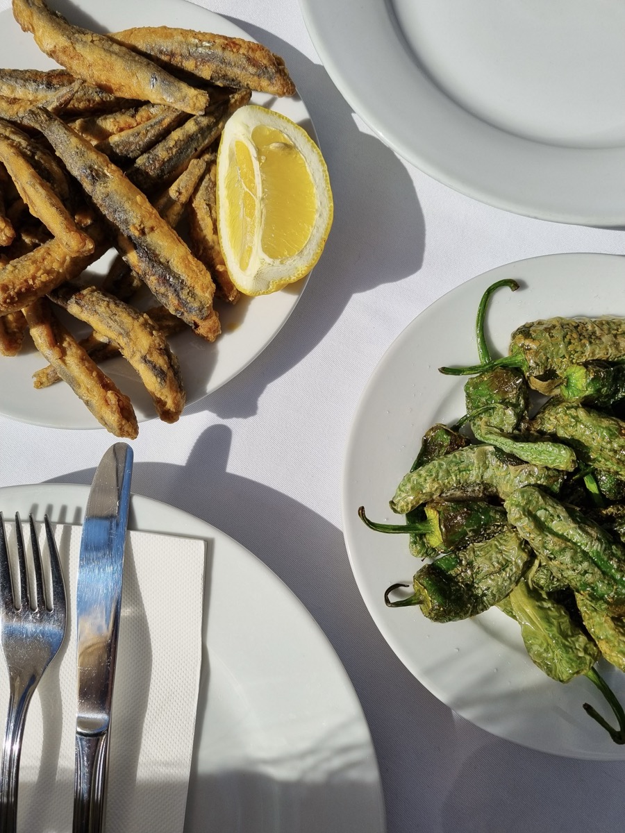 grilled sardines and pimiento padron